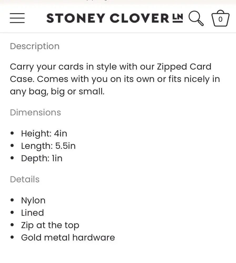 Stoney Clover Lane Pink‎ Zipped Card Case